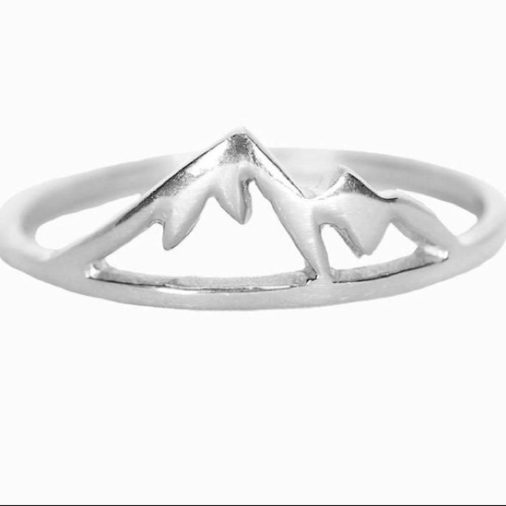 Rose gold or silver mountain ring